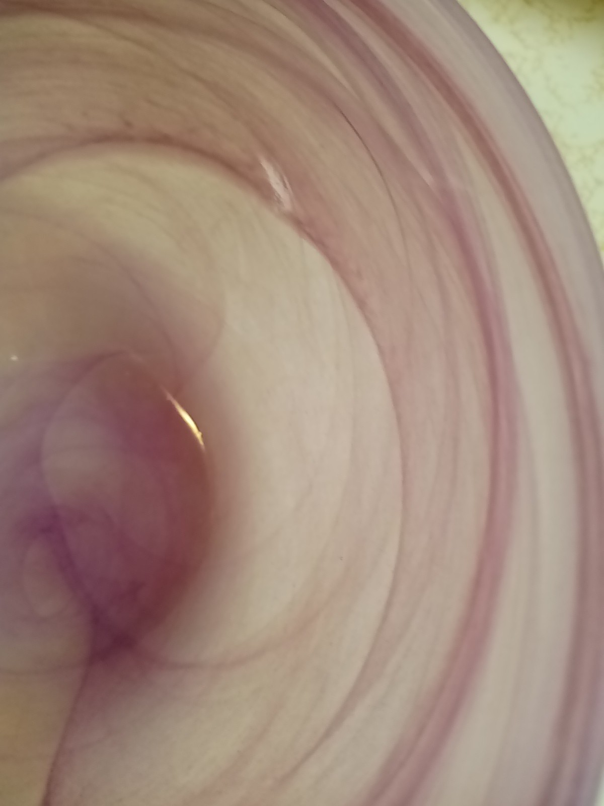 Lavender Swirl 6 1/4 Inch Glass Bowl. Vgc
