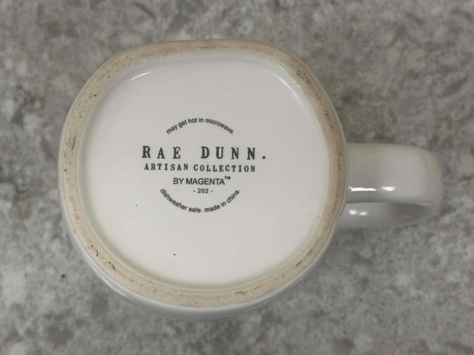 Rae Dunn Everyday Mug White “INSPIRE” Inspirational Message, Asymmetrical, 16oz