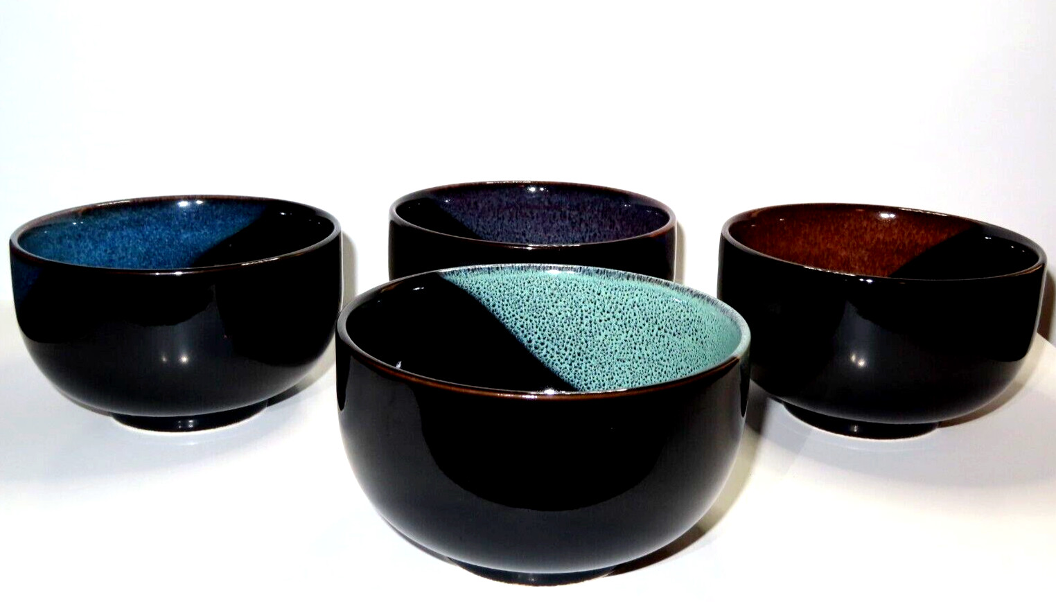 MCI Japan Handmade Ceramic Bowls Set of Four (4) 3 1/8″ H x 5 1/4″ D