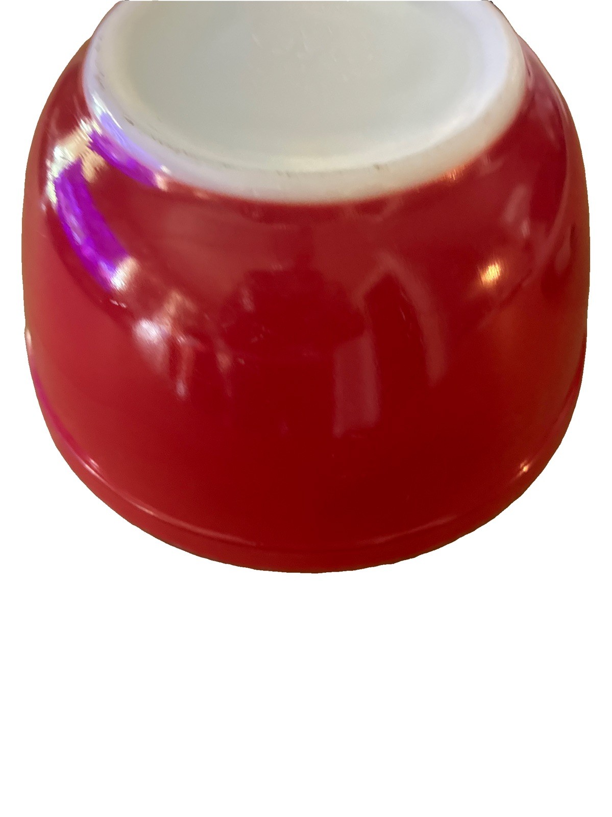 Red Pyrex Primary Colors Mixing Bowl; Early 1940’s T.M. REG Mark for 402 Size