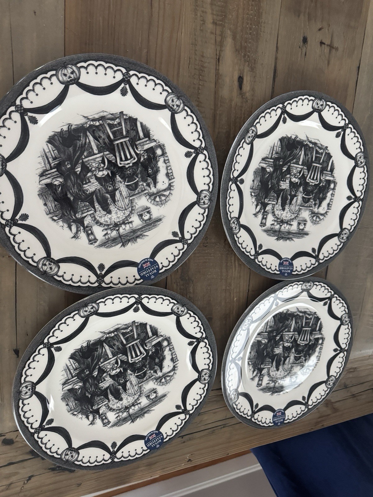 New Royal Stafford Halloween Witch Dinner Plates Set of 2 Made in England