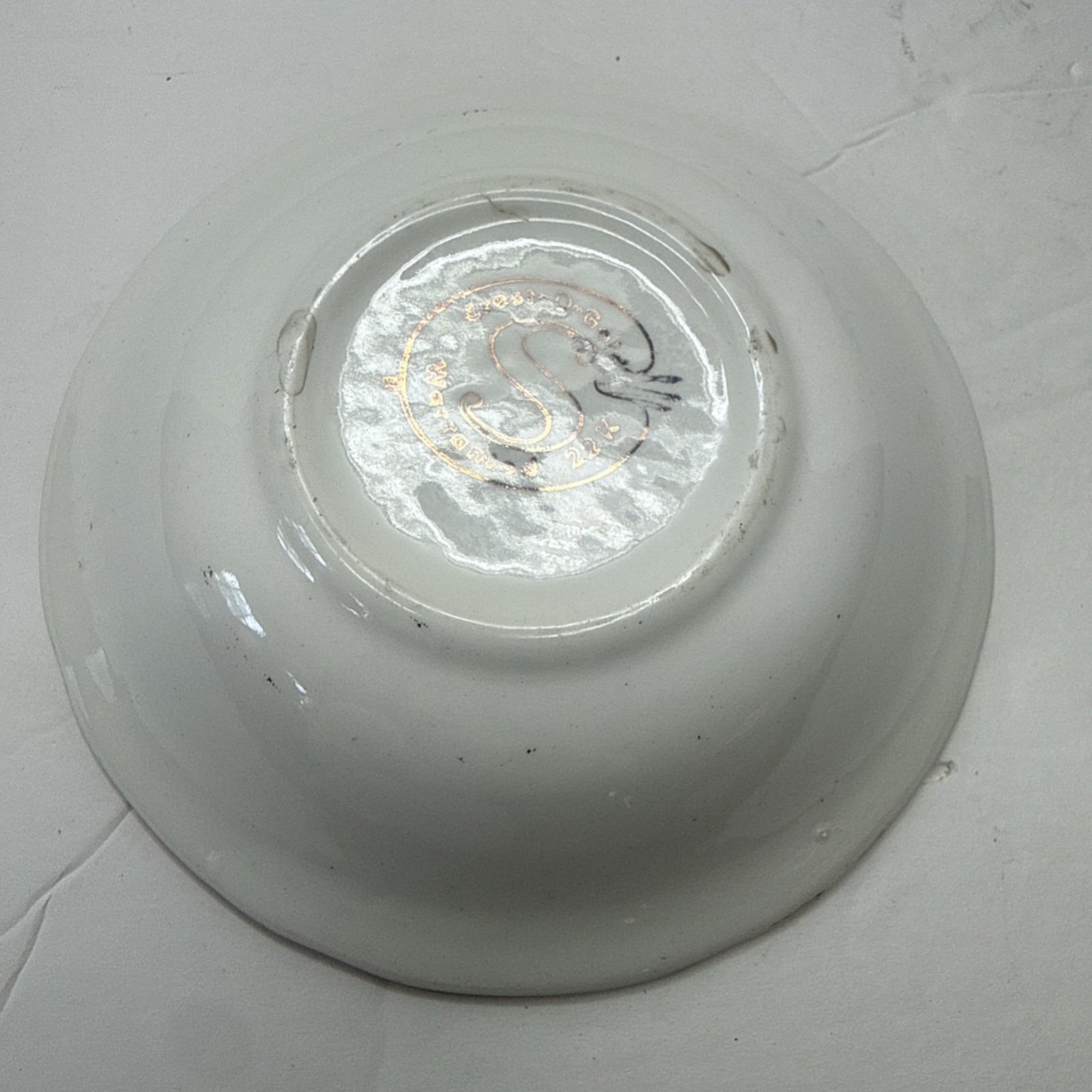 Vintage Sabin CREST-O-GOLD 22kGold Warranted 9In 4 Plates 5In 1 Bowl, Cup Saucer