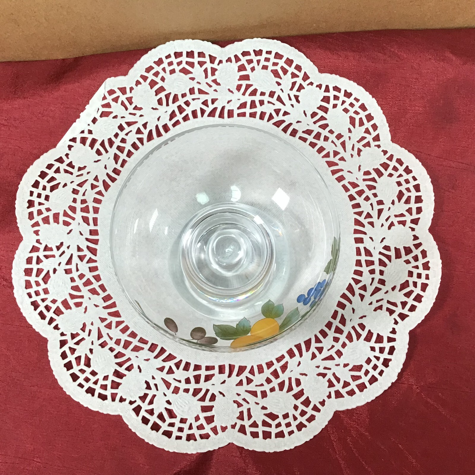 Mikasa 4″ Glass Footed GARDEN HARVEST 2 Compote Dessert Bowls CAC29 EUC!