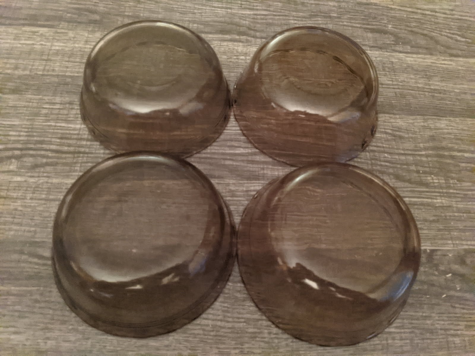 PYREX AMBER CEREAL /SOUP BOWLS x4 SCALLOPED EDGE 5&1/2 INCHES FREE USA SHIPPING