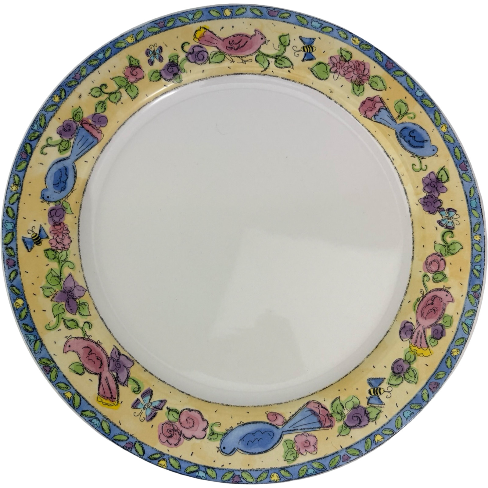 Sango Birds and the Bees Dinner Plates Set of 4 VTG 11″ Sue Zipkin Stoneware