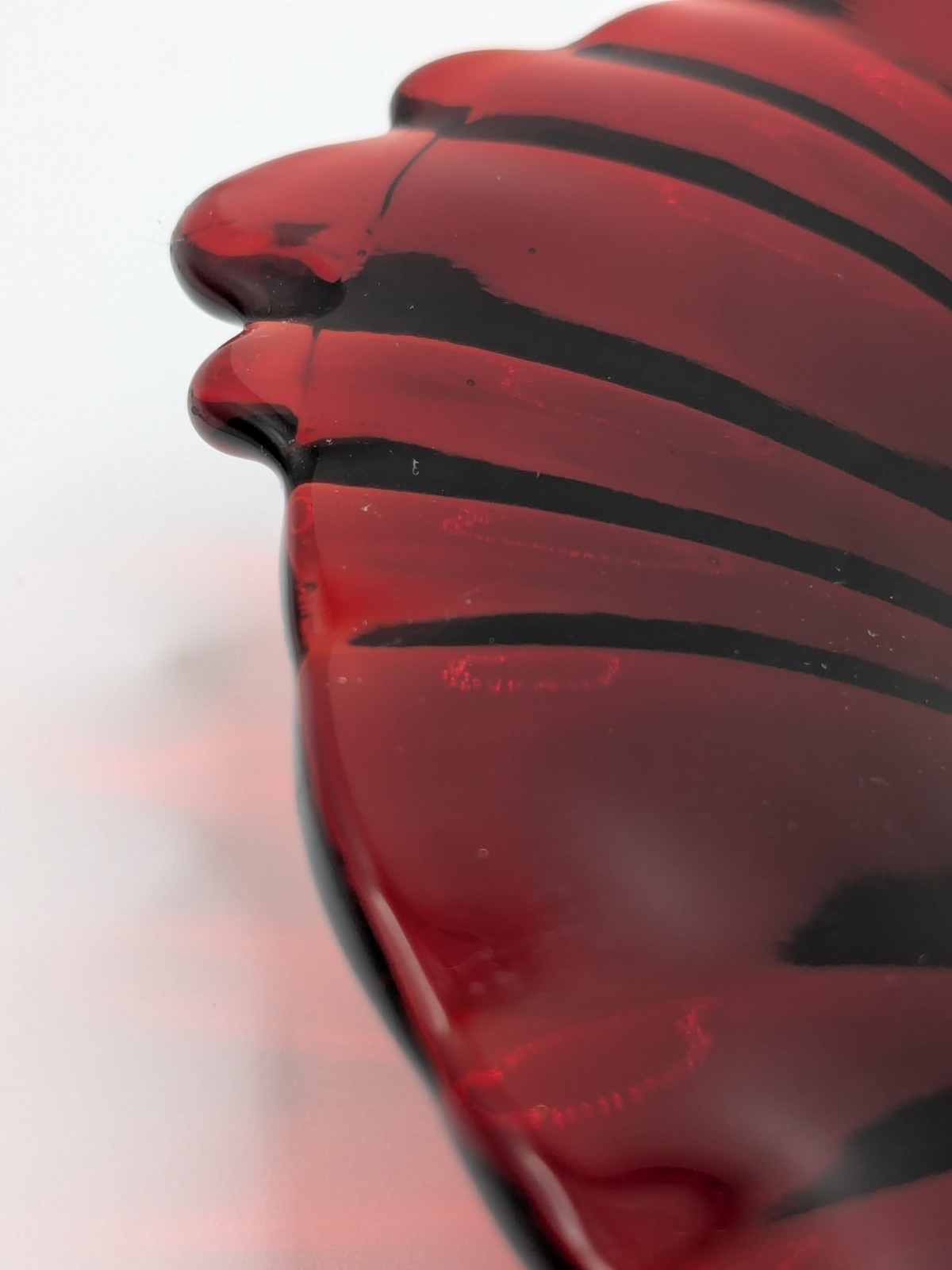 Vintage Serving Plate Ruby Red Depression Glass 8”Gorgeous Glass Art