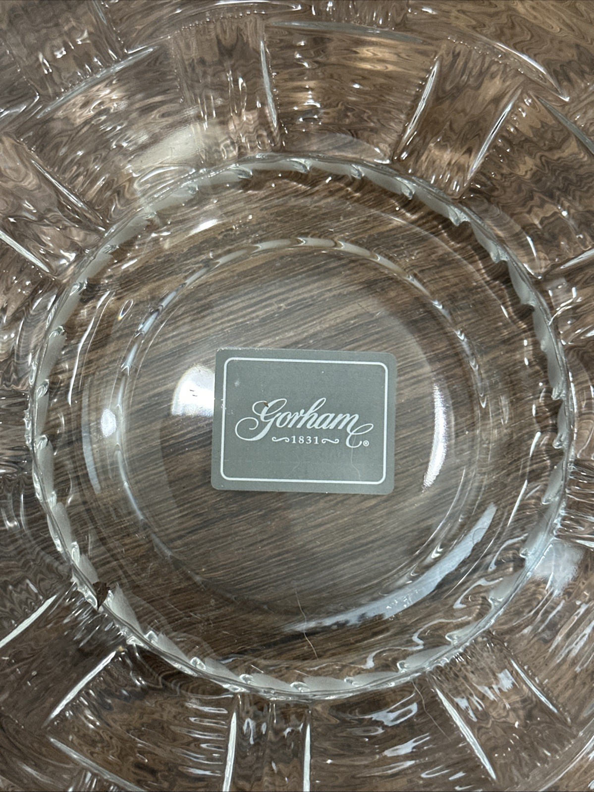 9in Gorham Crystal Spring Traditions Country Terrace Serving Bowl