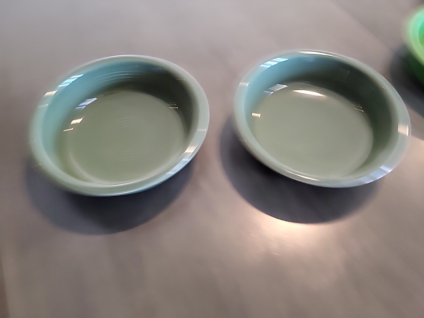2 HLC Fiesta Dark Green Bowls Soup/Salad/Cereal 7″ Homer Laughlin Fiestaware USA