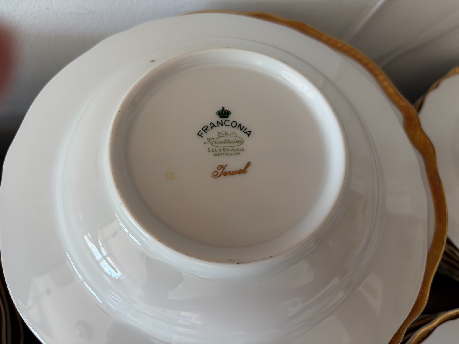 Franconia Krautheim Jewel COMPLETE SET Encrusted Gold Trim Fine China