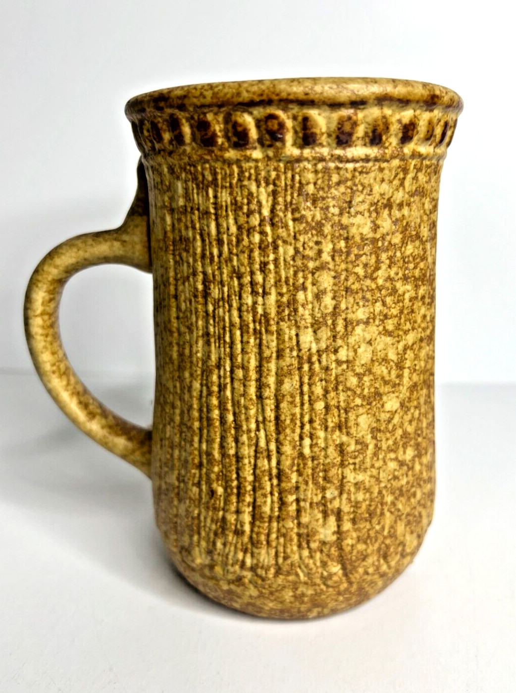 Ugly Funny Face 3D Coffee Beer Mug Art Pottery Stoneware Studio Art Eyebrows