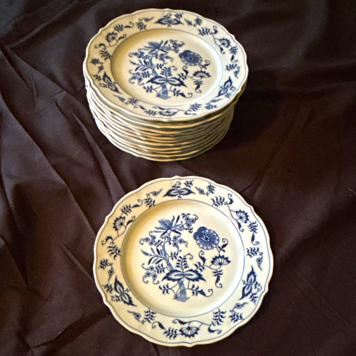 Blue Danube Blue & White Floral Porcelain Dessert Plate Rnd – $10 PER PLATE (12)
