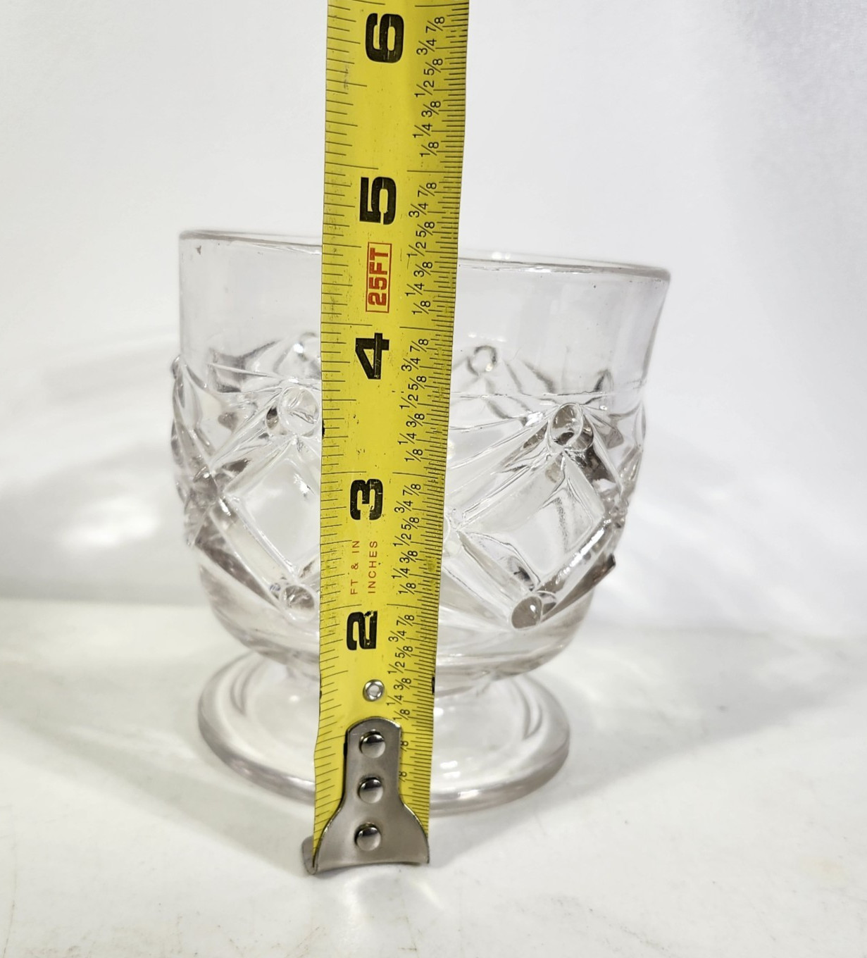 Antique Pressed Spoon Holder Glass Spooner 4.5″ Dish Home Decor