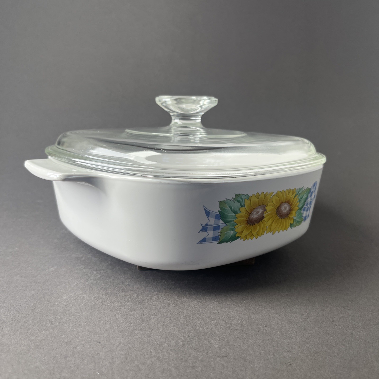 Corning Ware Sunsations Sunflower 2Q Casserole Dish w/ Lid A-2-B Made in USA