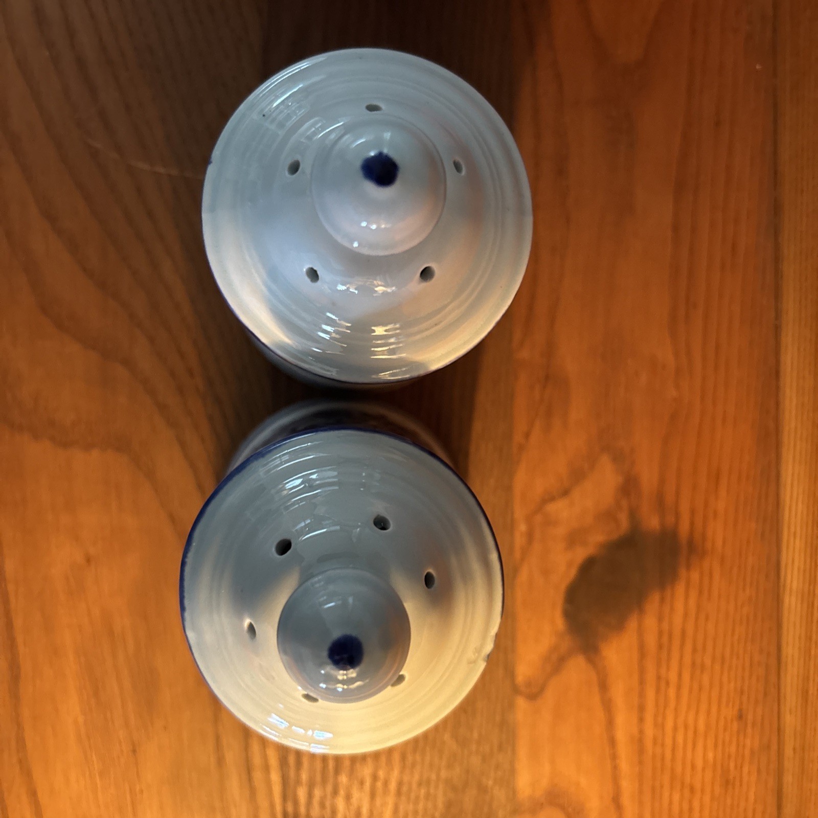 Vintage Blue Danube china Salt & Pepper Shakers 5” high Japan