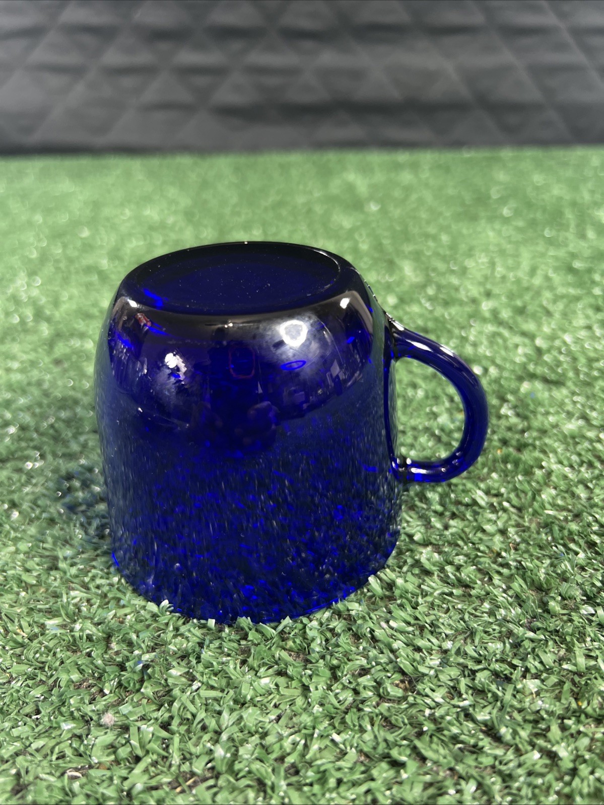 RARE Vintage Bormiolo Rocco Ronda Cobalt Glass Coffee Tea CUP & SAUCER SET 8