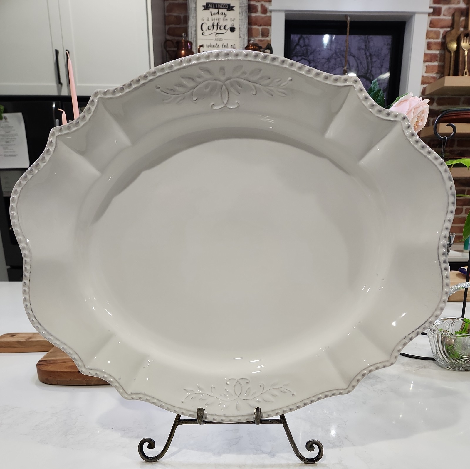 Gallery Tabletops Le Provence Ceramic Serving Platter Holiday Home Decor 20″ W