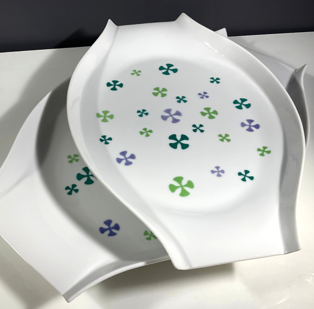 Jackson China x Paul McCobb Petals Contempri Serving Platters Set of 2 Vintage