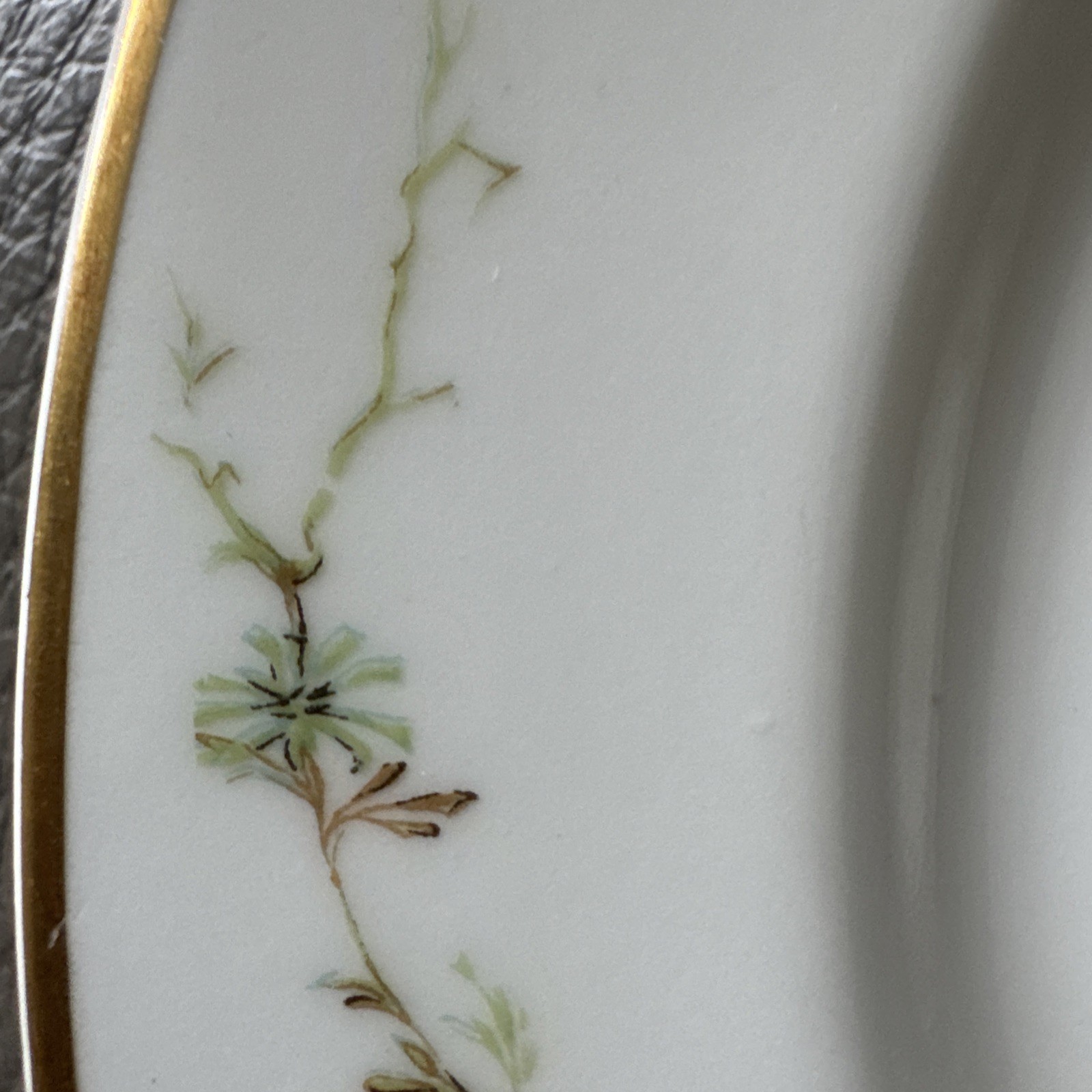 Antique Haviland France 8.5” Porcelain Plate Asymmetrical Pinecone Pattern, #2