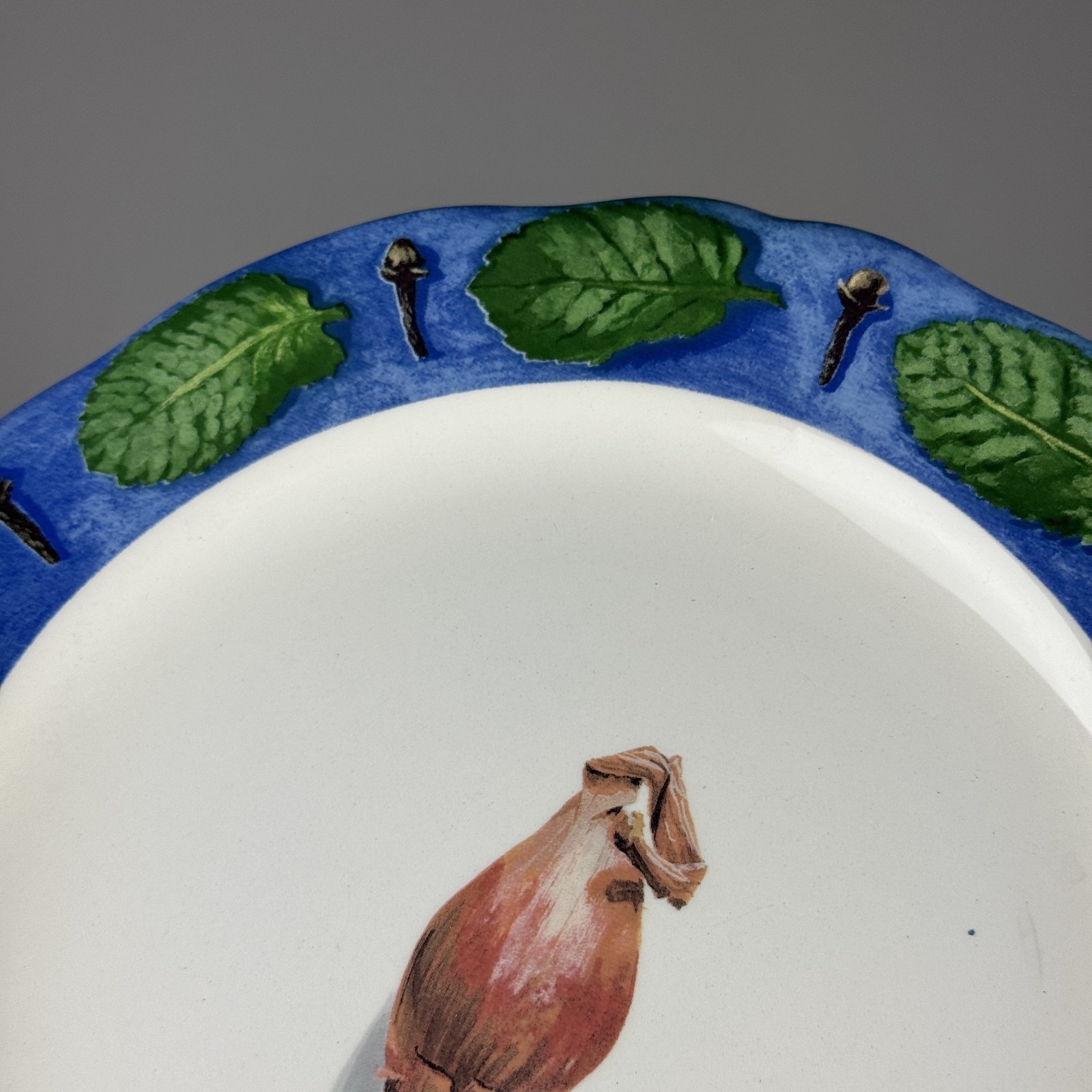 Set Of 6 POIVRE ET SEL BLUE Salad Plates 8.75″ Vintage Faiencerie De Gien France