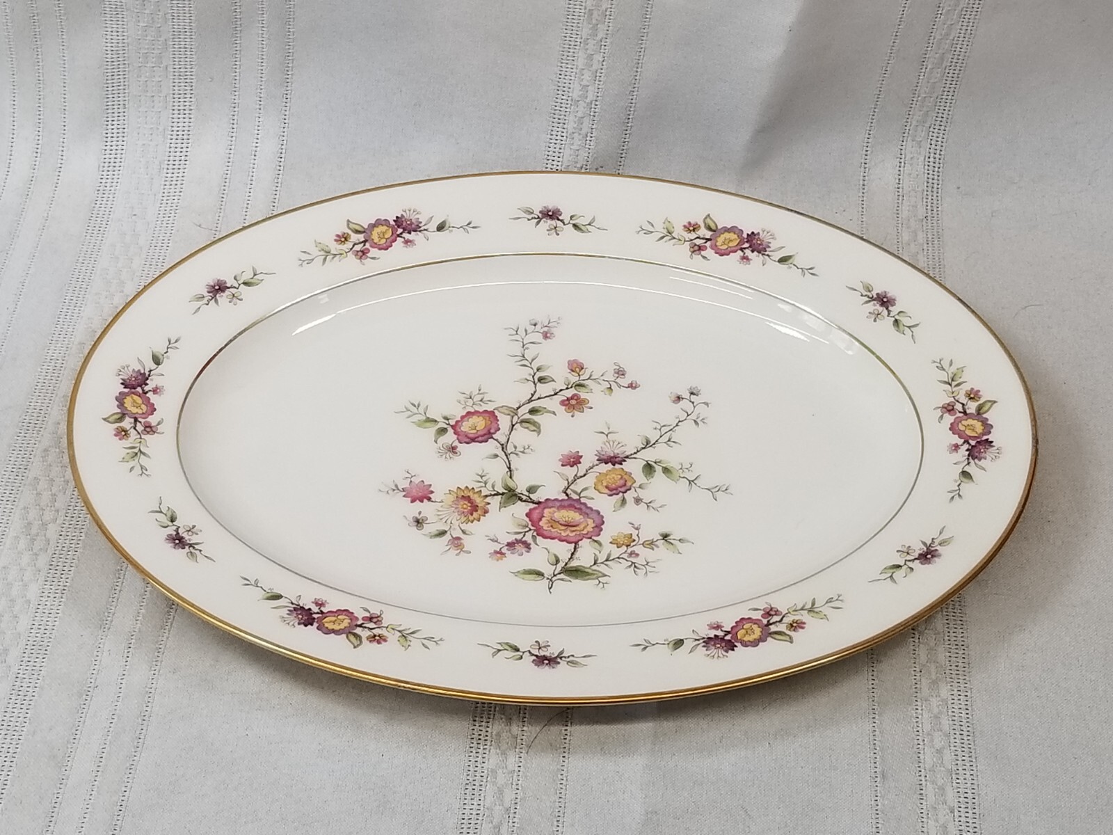 Noritake China Oval Serving Platter Asian Song 11 5/8 in