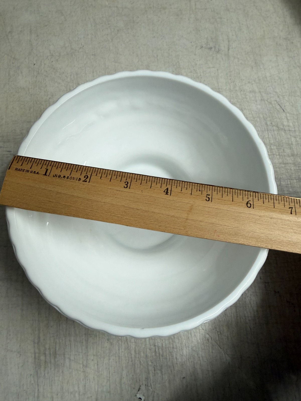 Vintage 1975 F.T.D. White Milk Glass Planter Bowl Textured Bark Pattern