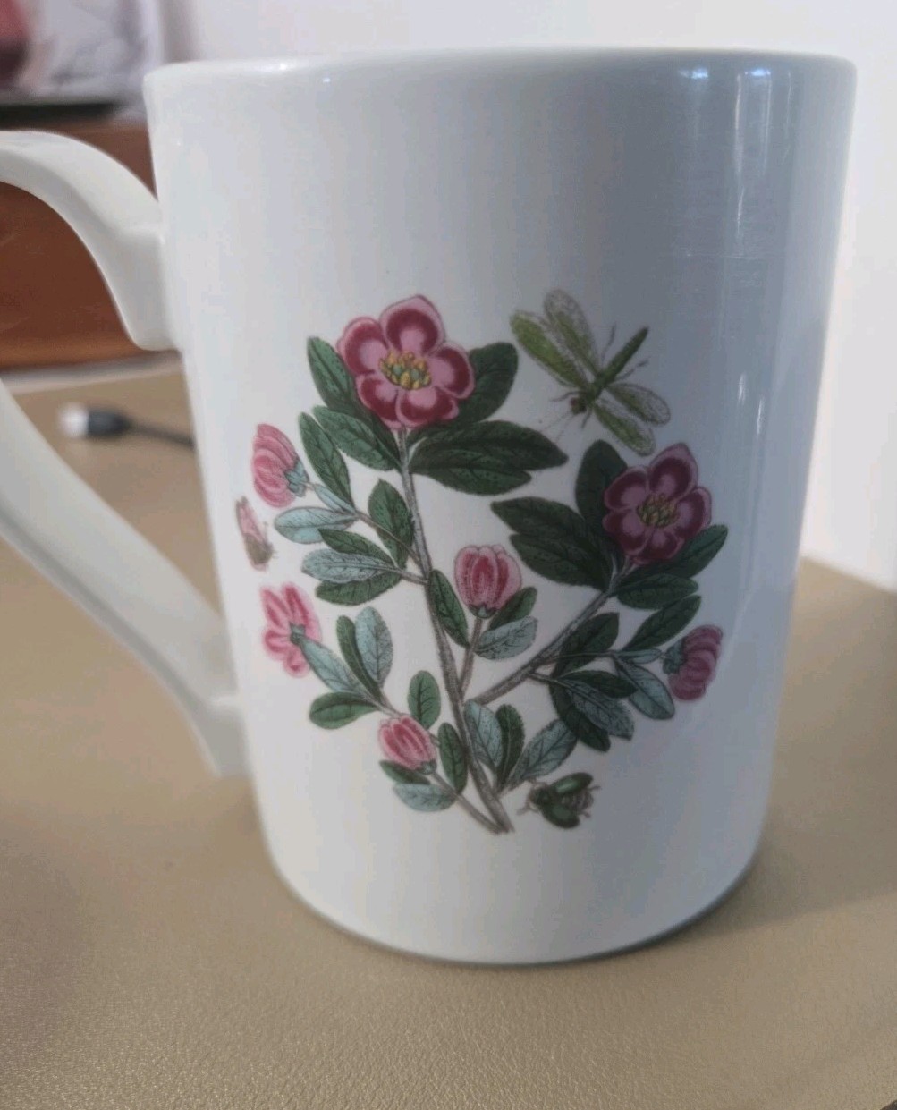VTG Portmeirion Botanic Garden Drum Mugs (2) Rhododendron & Veronica Speedwell