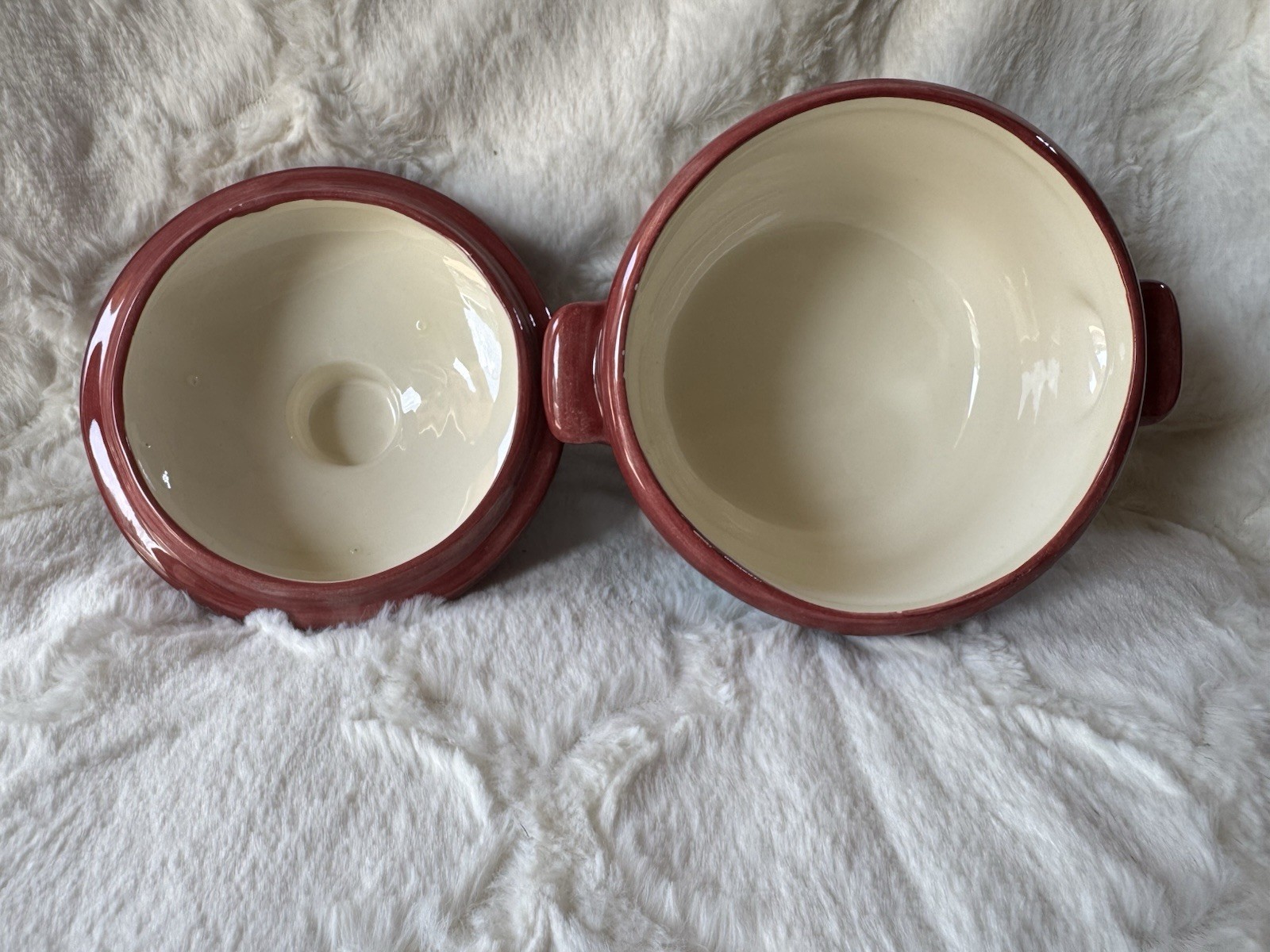 Estate 1988 Gail Pittman Red Azalea Casserole Dish With Lid Hand Painted Signed
