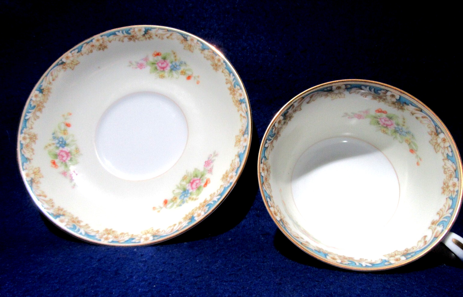 6 Vintage Rose China Porcelain Teacups and Saucers Made in Occupied Japan