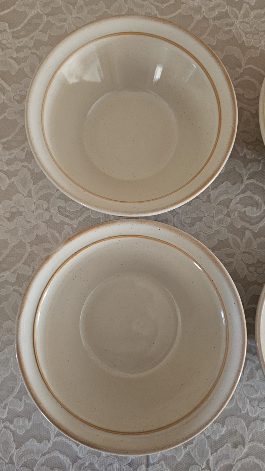 Prairie Golden Wheat By Interiors Stoneware Soup Cereal Bowls Set of 4 Beige