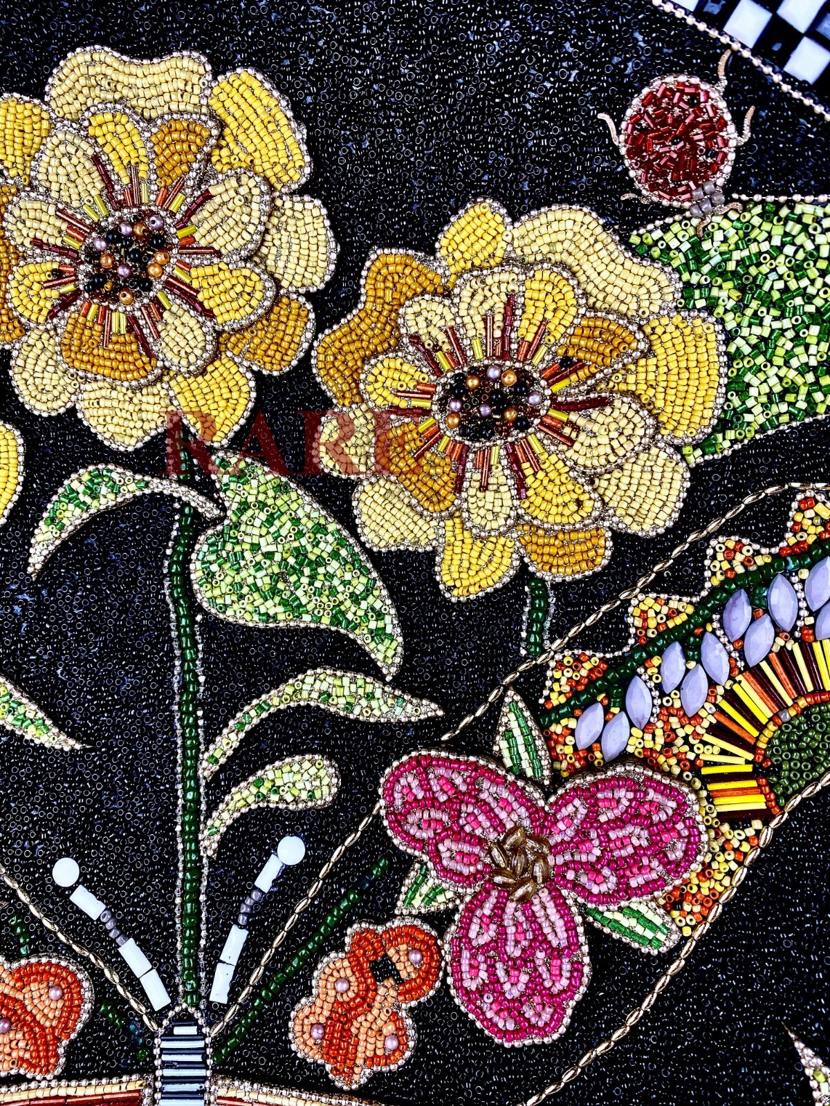 MacKenzie Childs Courtly Check Butterfly Bloom Décor 20.5″ Dia Tray New No Box