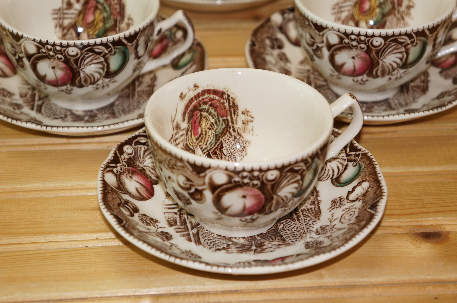 Johnson Brothers His Majesty (6) Cups, 2 1/4″ & (6) Saucers, 5 1/2″ (Box #2)