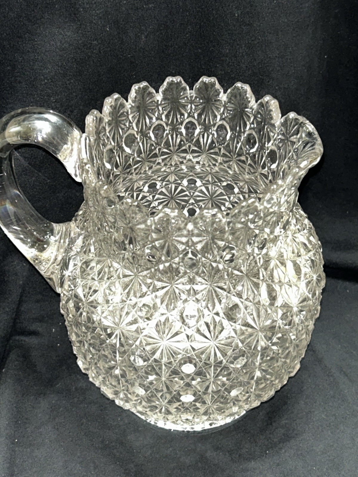 Bryce Bros Daisy & Button Glass Pitcher Victorian EAPG c.1800 Antique 8 1/2″