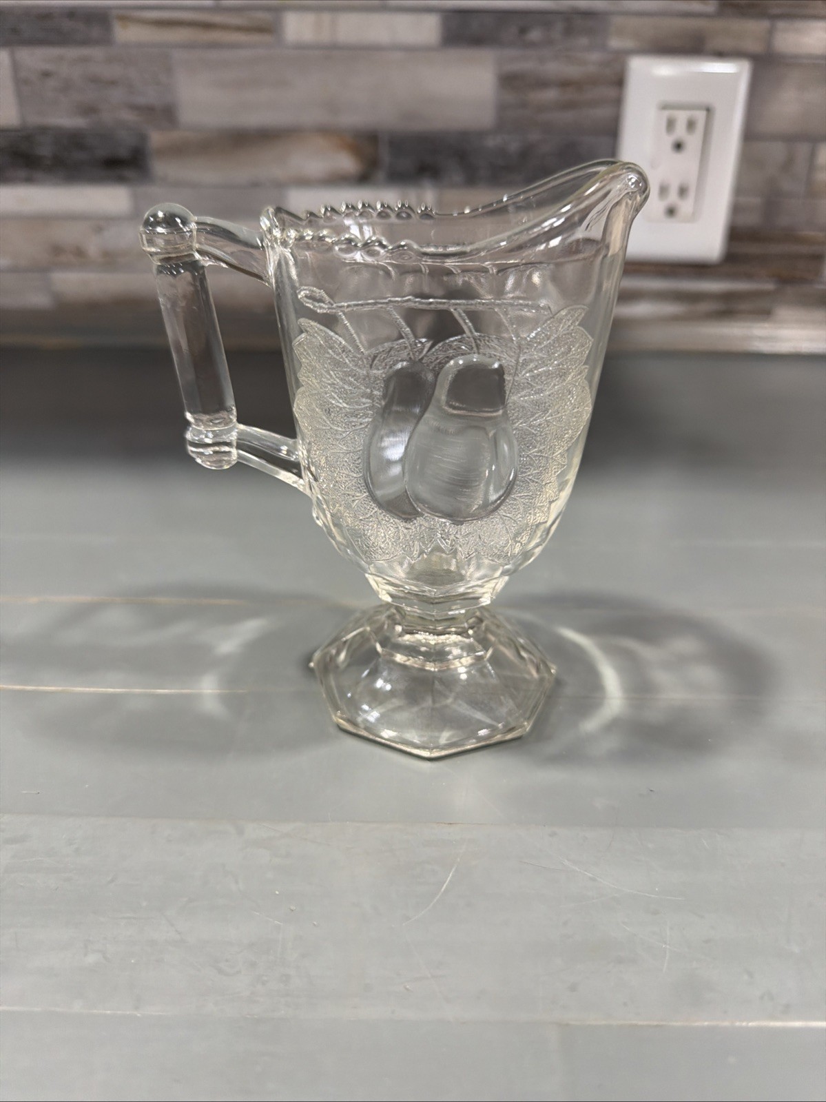 Vintage Baltimore Pear Footed Creamer Jeanette Glass Co.