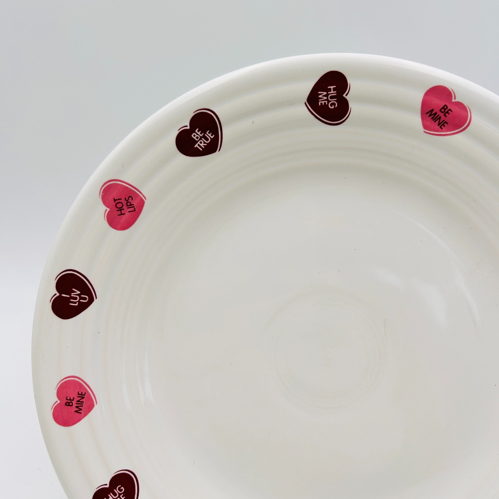Fiesta Candy Conversation Hearts Luncheon Plate 9” White Fiestaware Valentines