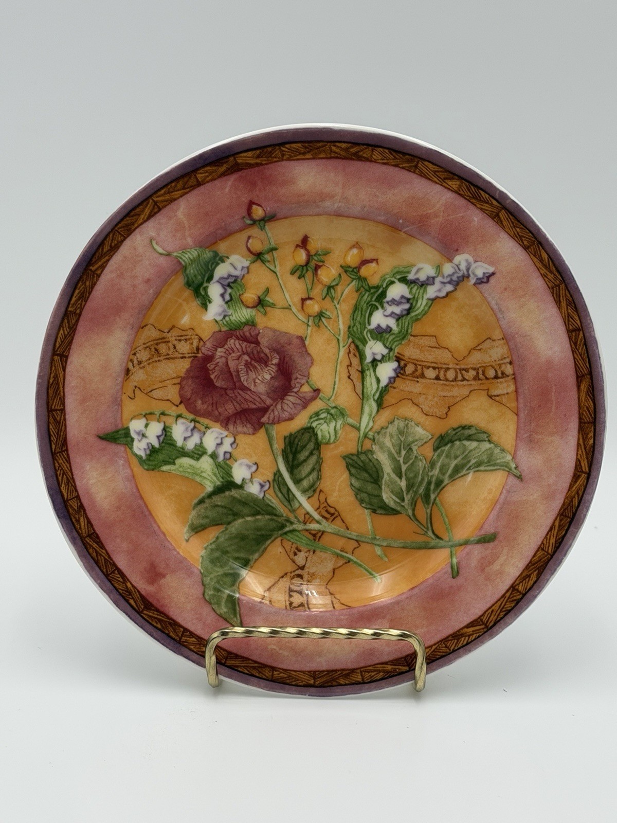 222 Fifth Tuscany Rose Salad Luncheon Plates 6″ Set of 3
