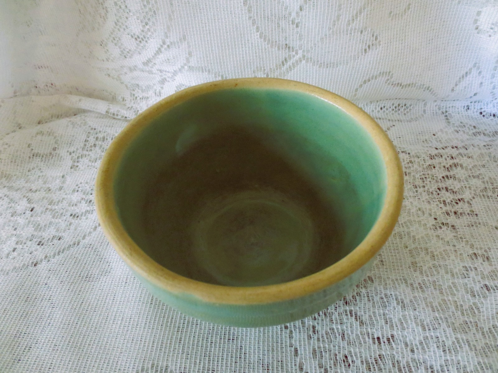 5″x3″ BOWL Ceramic Pottery MUTED GREEN Vintage Brooklyn New York Studio 5IN USA
