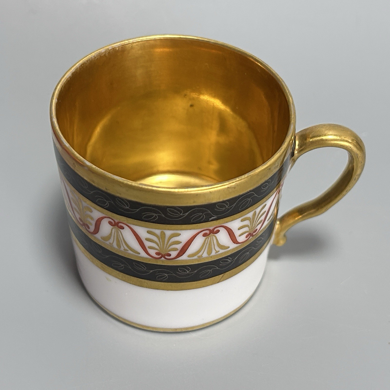 Antique Nast Veiux Paris Porcelain Cup C1815s Gilt French Empire 2.5”H Gold