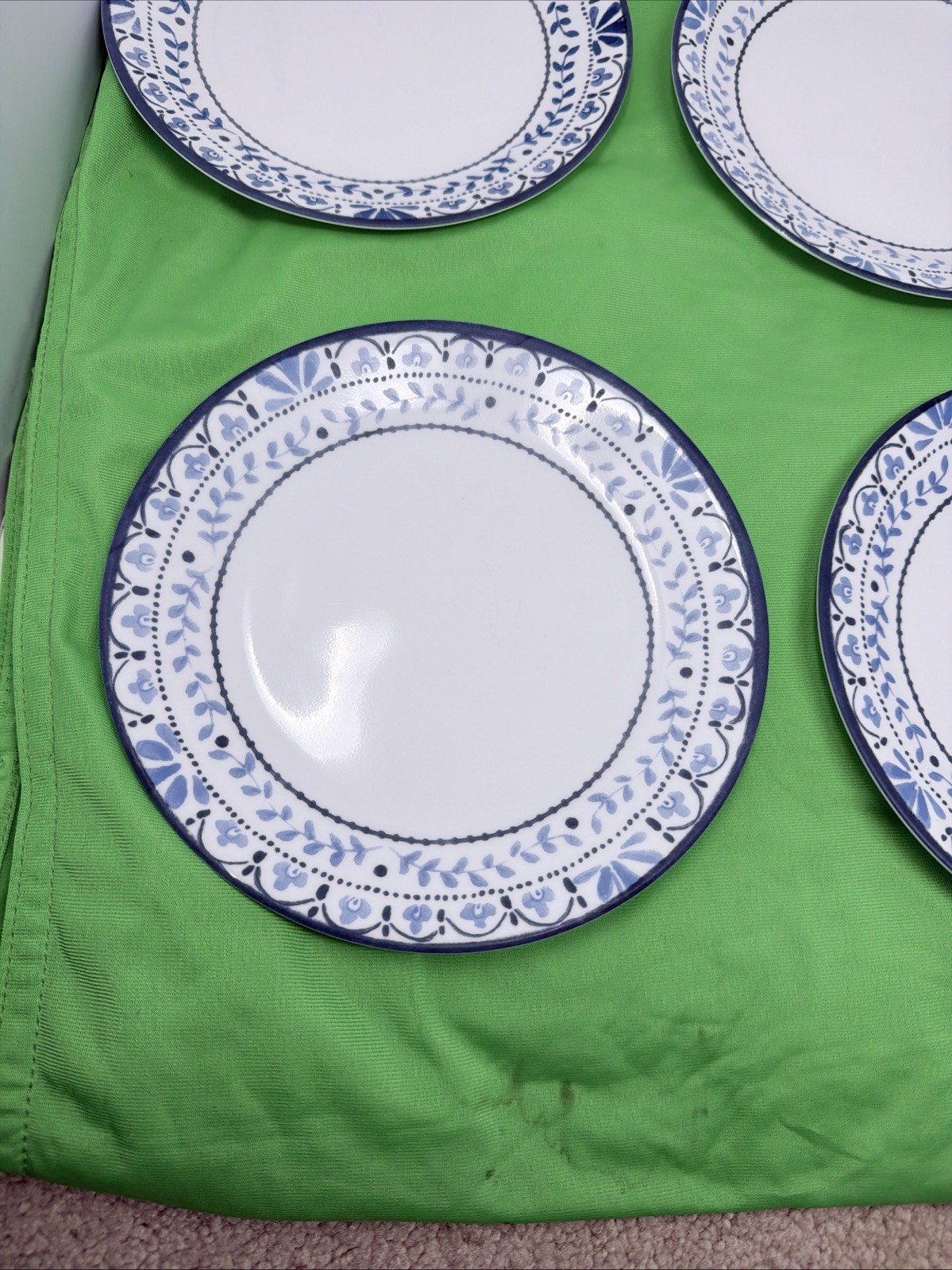 Corelle Vitrelle Portofino Salad/Luncheon Plates Blue Floral 8.5″, Set Of 6
