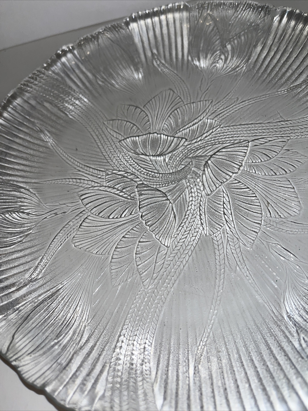 Arcoroc Canterbury Glass Dessert Plates 7.5 Inches Set of 3 Vintage 3D Embossed