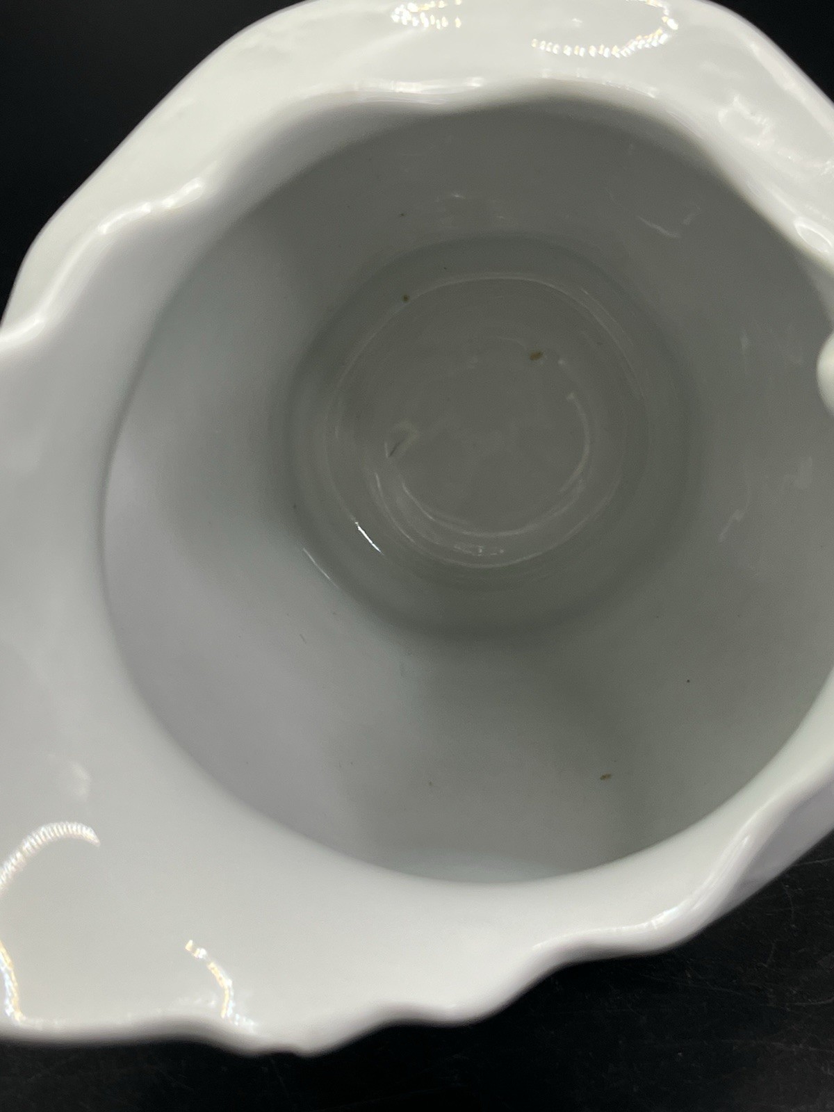 W.H. Grindley England White Ironstone Creamer/Pitcher Embossed Victorian, READ