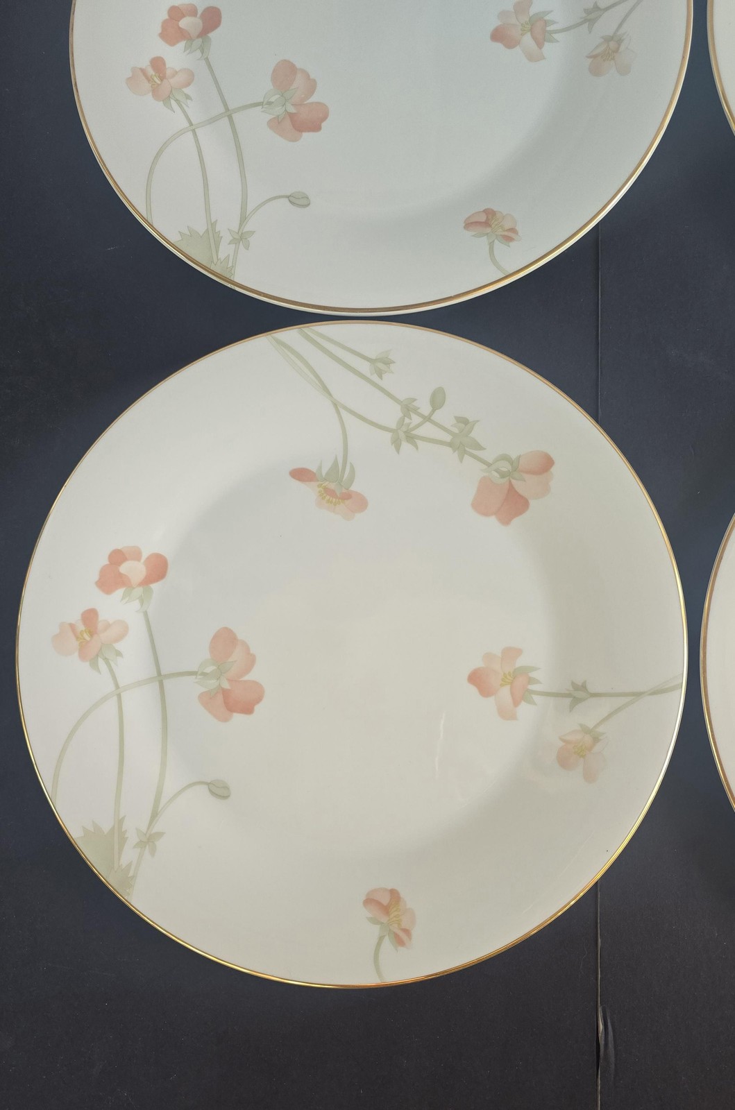 Vintage Royal Doulton Vogue Harmony Dinner Plates Set Of 4 Gold Trim England