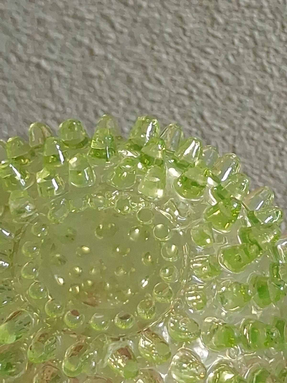 RARE Hobbs Brockunier Hobnail Uranium Vaseline Glass Small / Toy Pitcher EAPG