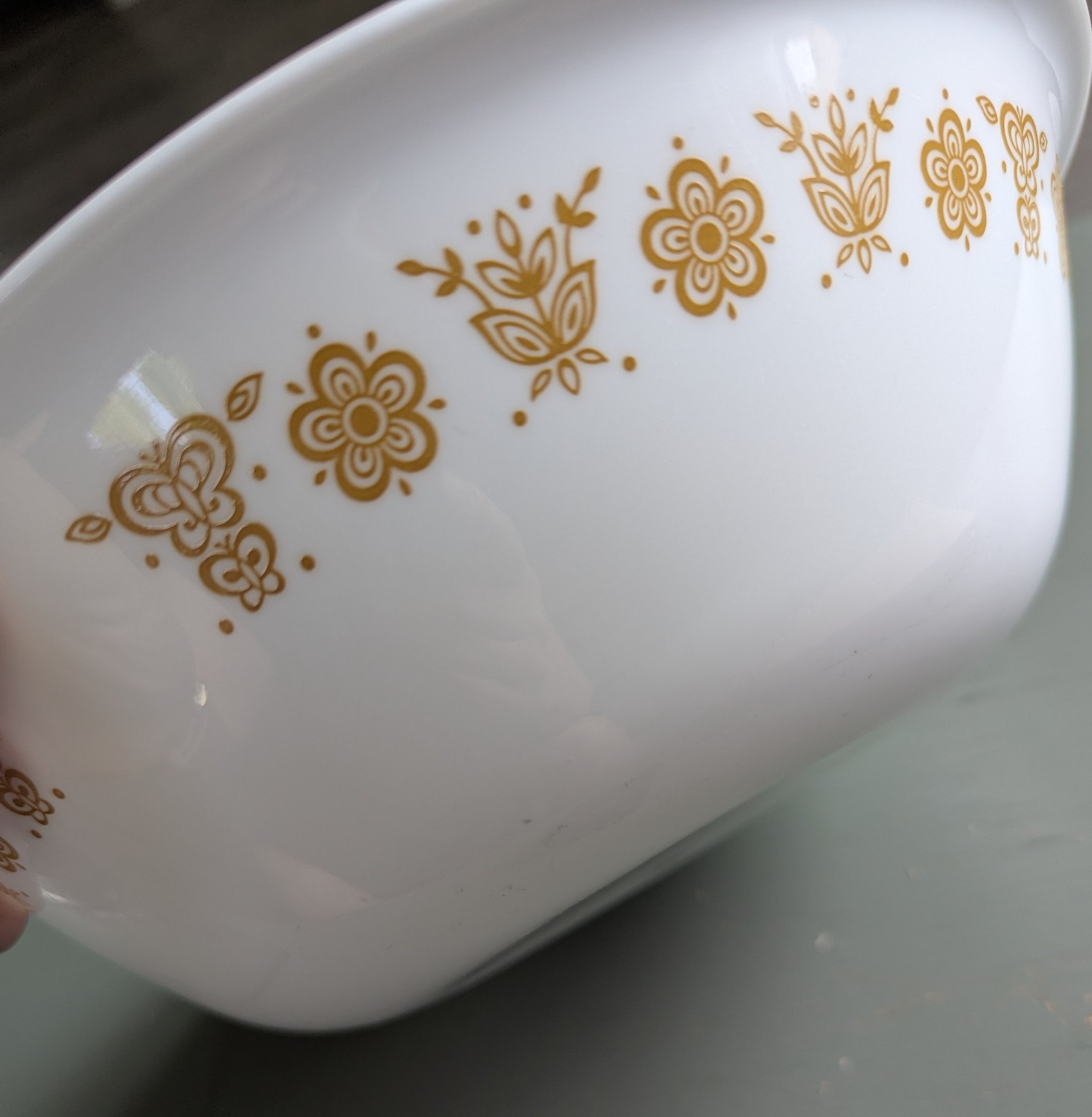 Vtg Corelle Butterfly Gold Lg Serving Bowl 10.25″ Diameter 3.25″ Deep Vegetables