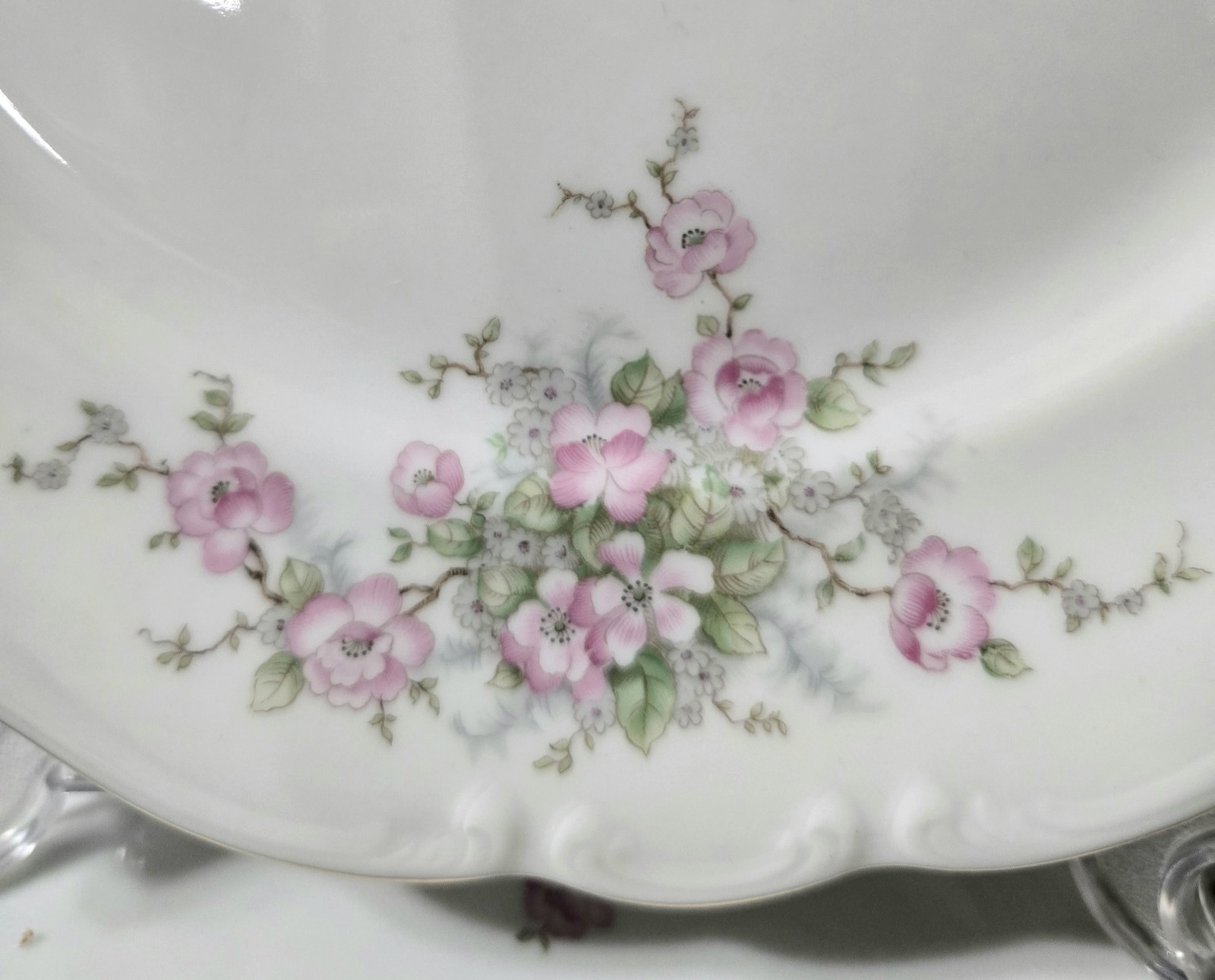MINT Johann Haviland Bridal Rose Bavaria 4 Dinner Plates Pink Roses 10″