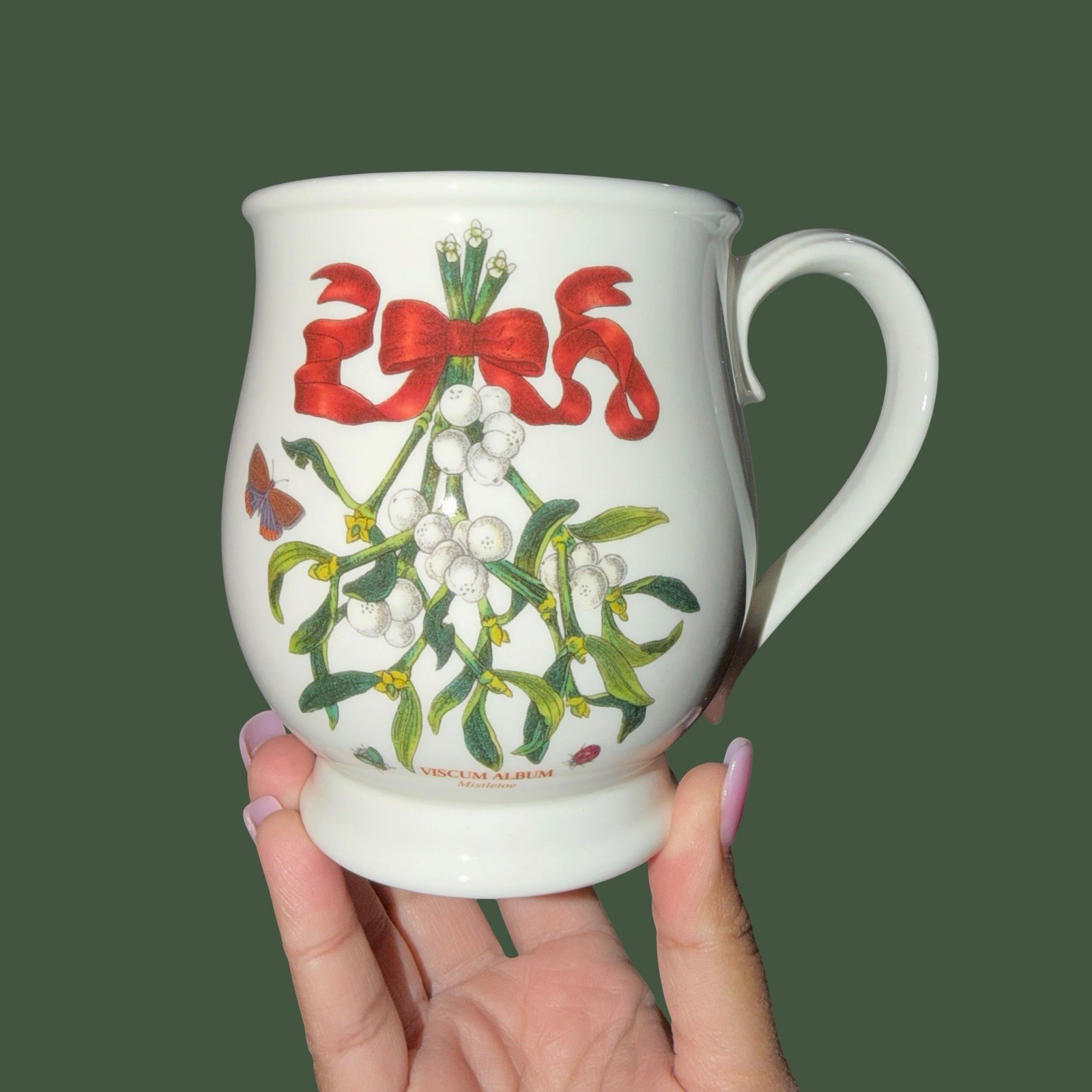 Portmeirion Botanic Garden Mistletoe Viscum Album Mug Cup Discontinued 4.5”