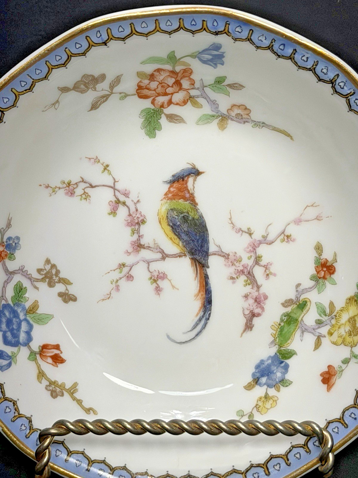 Antique (1903) Theodore Haviland “Bird of Paradise” 5″ Fruit/Dessert Bowls EUC!