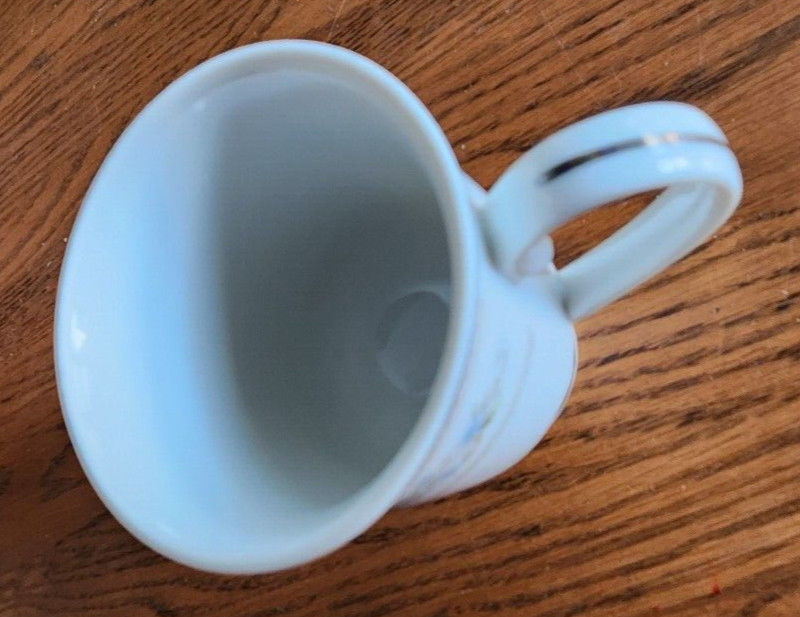 Elington Irish Coffee Mug (s) 10 oz. Wade Fine Porcelain White Blue Platinum !