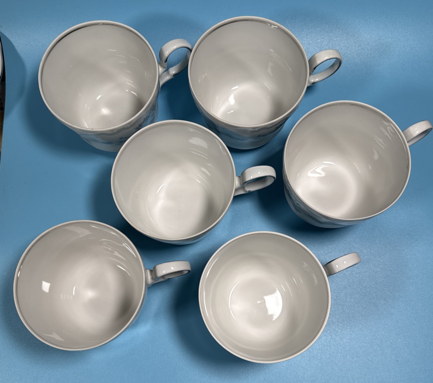 Johann Haviland Bavaria Germany Fine China Blue Garland 12 Pc Saucers & Cups