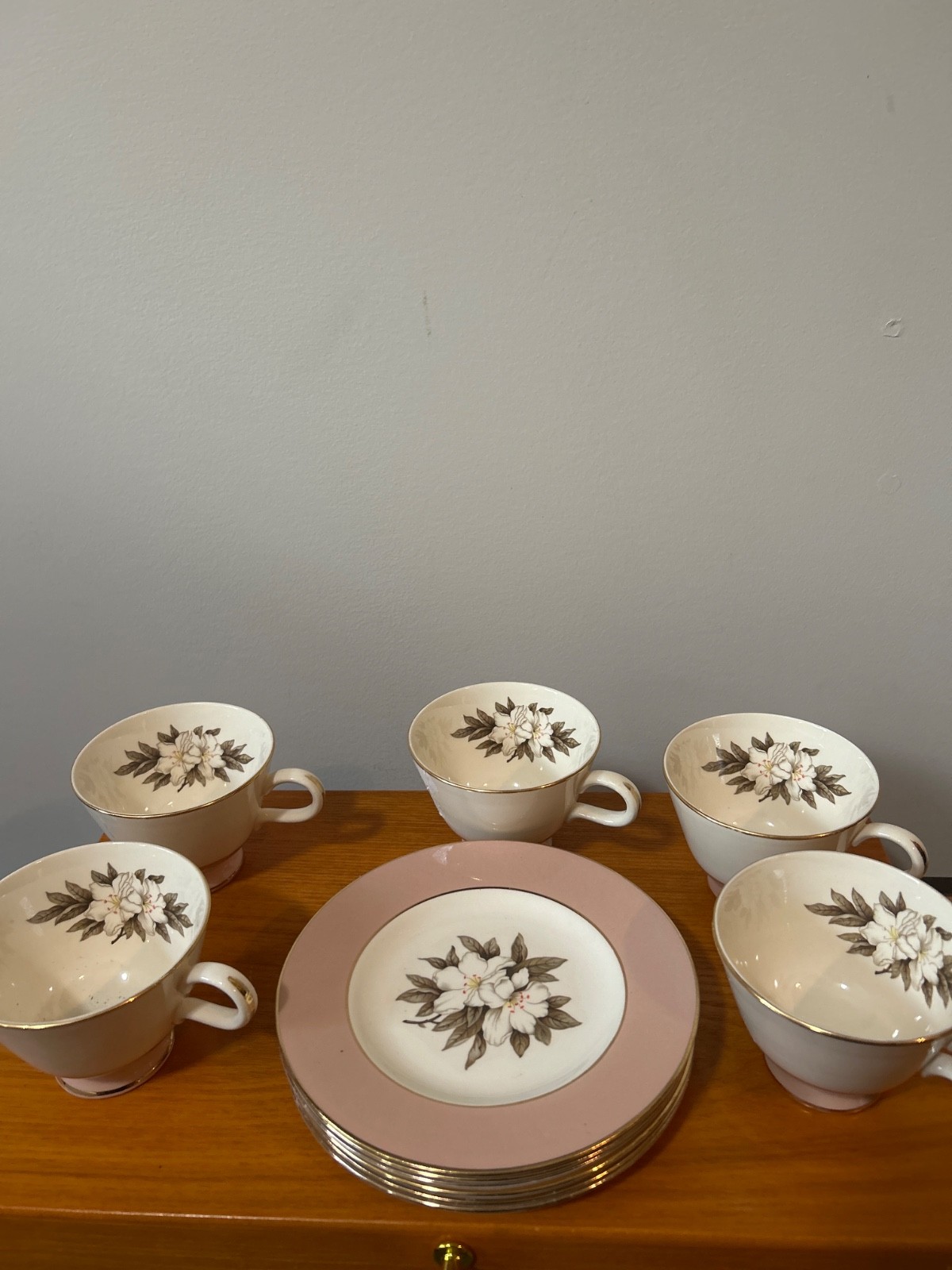 sevron 1950’s fair lady pattern 6 saucers 5 cups
