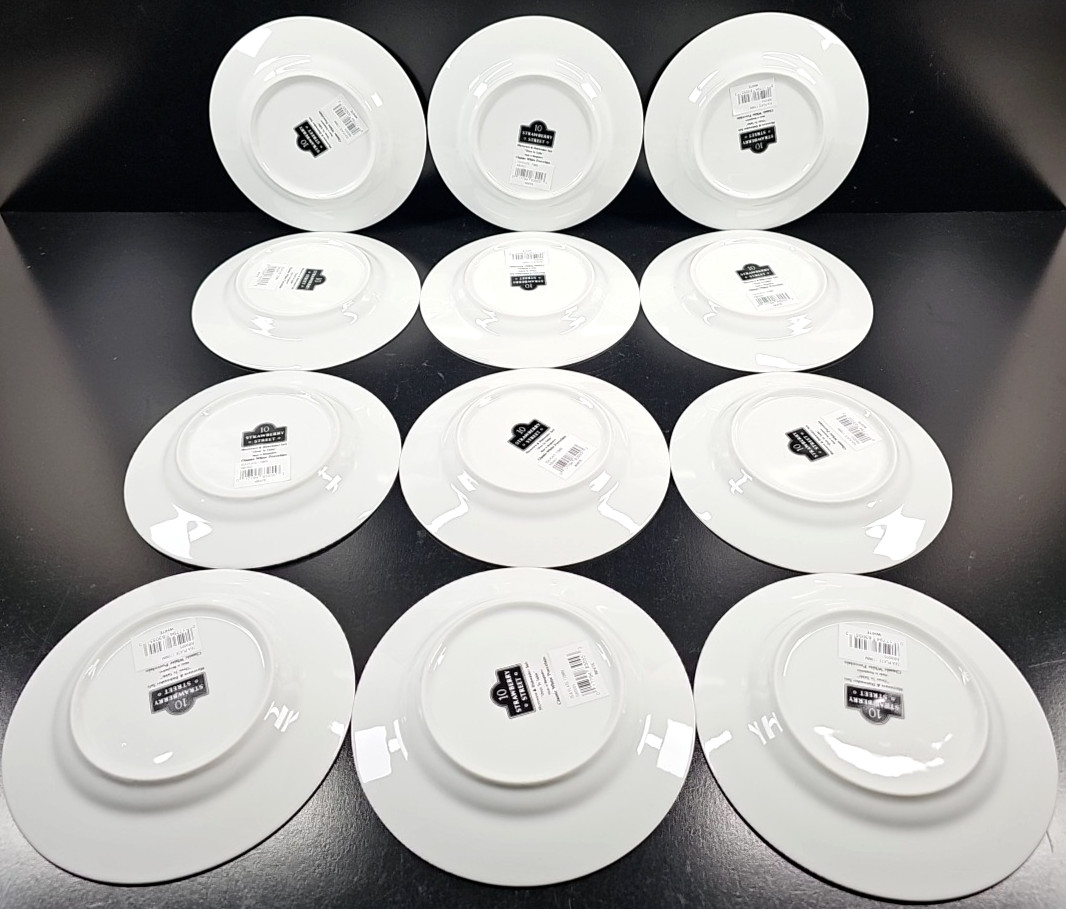 12) Ten Strawberry Street Classic White Tea Snack Appetizer Plate Set Dishes Lot